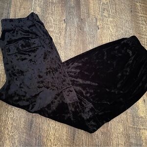 Black Velvet Cargo Joggers - Size Small